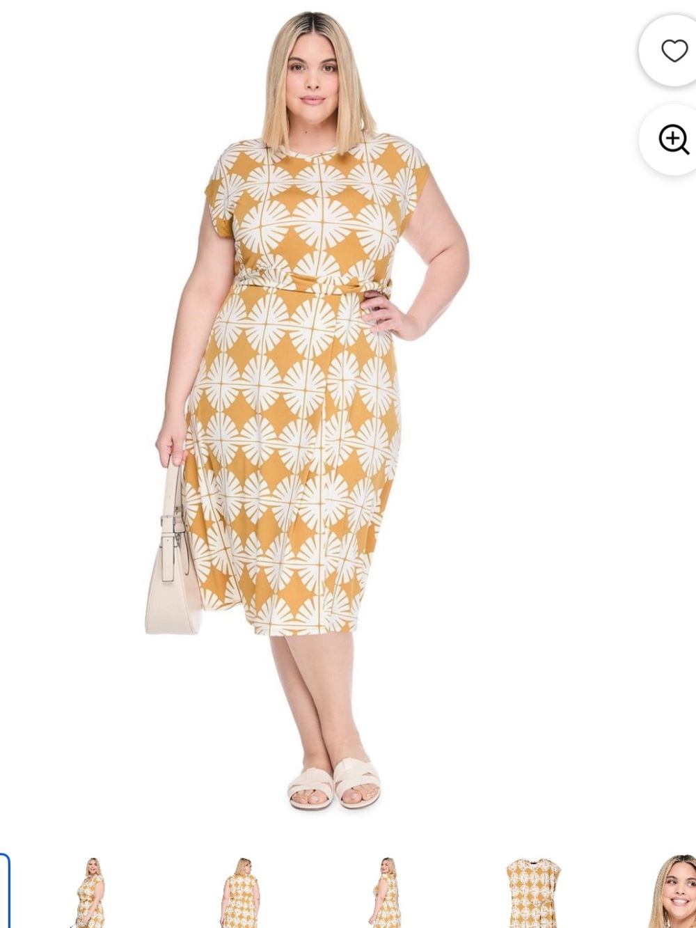 Lane Bryant Women’s Plus Front Twist Dress Mustard Floral NWT 1X